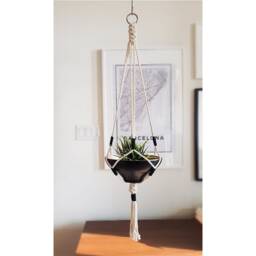 Macrame Plant Hanger, Hanging Planter, Color Block No Tariffs/Fees To Usa