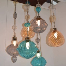 Modern Chandelier Lighting Handmade Blown Contemporary Pyrex Wood , Light Hanging , Home & Living - thumbnail 2