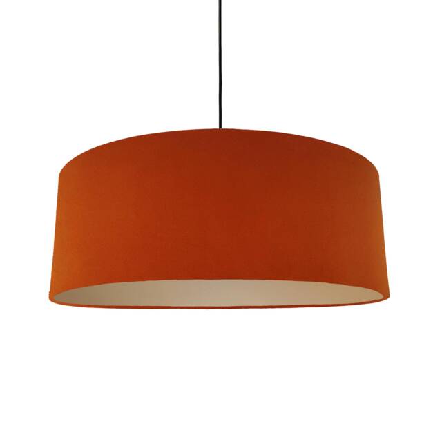 Extra Large Burnt Orange Velvet Lampshade With Champagne Lining - image 1