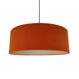 Extra Large Burnt Orange Velvet Lampshade With Champagne Lining - thumbnail 1
