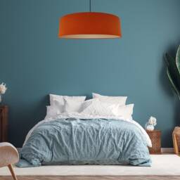 Extra Large Burnt Orange Velvet Lampshade With Champagne Lining - thumbnail 2