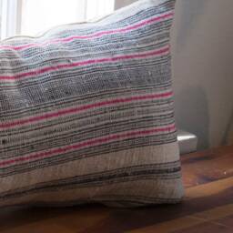 Hmong Hill Tribe Textile/Lumbar Throw Pillow Stripe Vintage Pillow - thumbnail 3