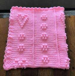 Hearts & Flowers Crochet Baby Blanket Pattern - thumbnail 1