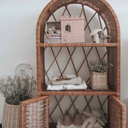 Wicker Bookcase, Wicker Shelf, Cabinet, Kids Interior, Furniture, Bedside Rattan Cabinet - thumbnail 2