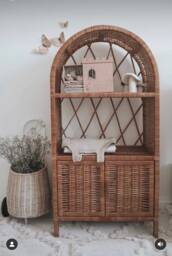 Wicker Bookcase, Wicker Shelf, Cabinet, Kids Interior, Furniture, Bedside Rattan Cabinet