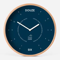 Navy Blue Wood Silent Wall Clock - thumbnail 2