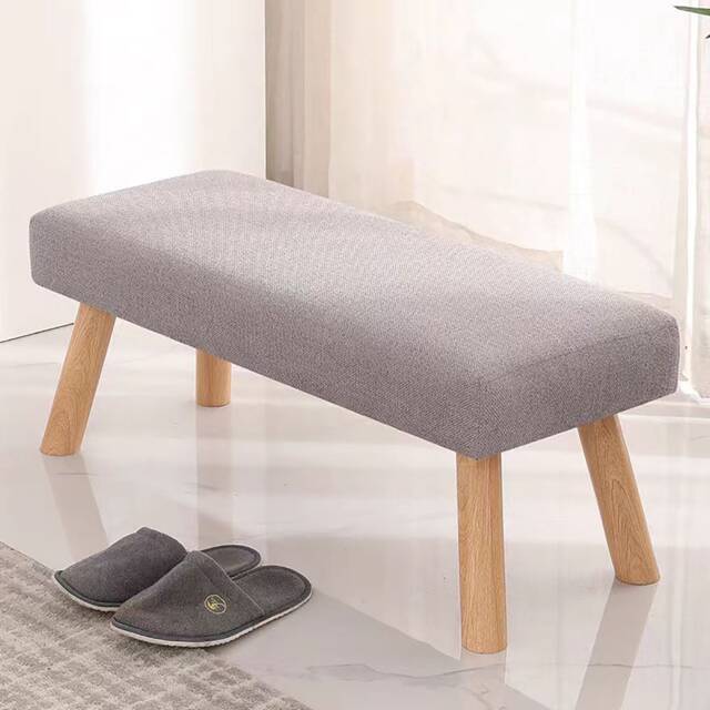 600+Fabric Options, Faux Linen Custom Seat Pad Cover With Elastic & Buckle Closure, Footrest Cover, Bench Cushion Cover No Bottom - image 1
