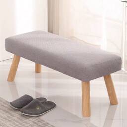 600+Fabric Options, Faux Linen Custom Seat Pad Cover With Elastic & Buckle Closure, Footrest Cover, Bench Cushion Cover No Bottom - thumbnail 1