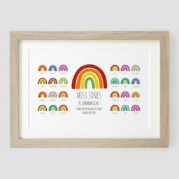 Personalised Rainbow Class Teacher Gift - End Of Year School Print Thank You Present Nursery Teaching Assistant Va236 - thumbnail 3