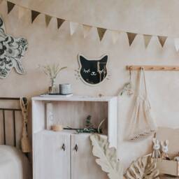 Wooden Cat Mirror, Kids Room Decor, Baby Shower Gift - thumbnail 3