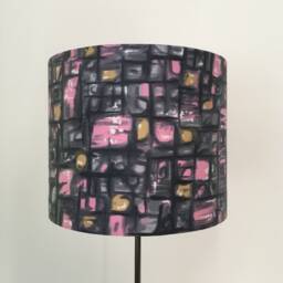 Beautifully Handmade Drum Lampshade in Vintage 50S Cotton Sateen Fabric - thumbnail 1