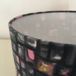 Beautifully Handmade Drum Lampshade in Vintage 50S Cotton Sateen Fabric - thumbnail 2