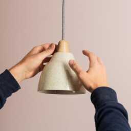 Small Speckled Cream Gloss Element Pendant Light in Ceramic & Oak - thumbnail 2