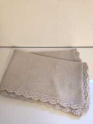 Hand Knitted Merino Wool Baby Blanket - thumbnail 1