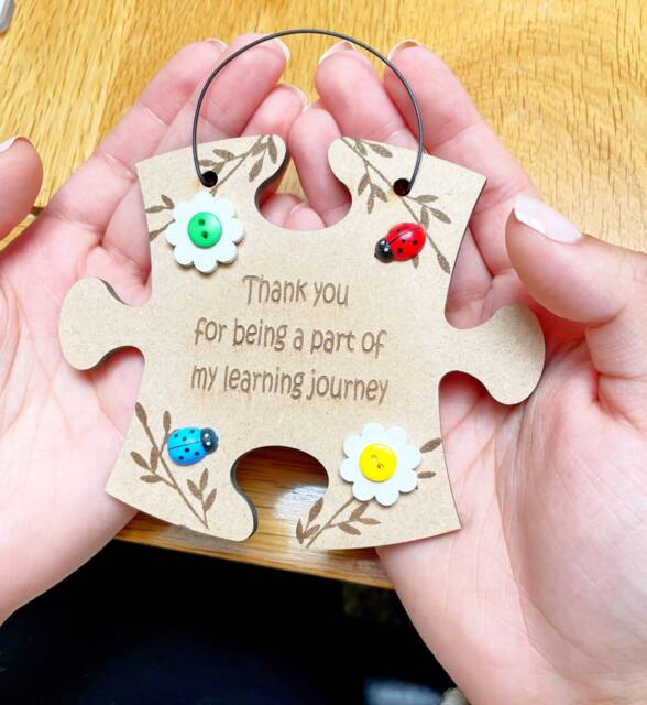 Thank You For Being Part Of My Learning Journey Wooden Jigsaw Shape Plaque - image 1