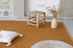 Large Copper Rug 170x240cm, Dark Yellow Area Rug, Living Room Bedroom Kids Bronze Tapis De Salon Jaune, Kupferteppich - thumbnail 1