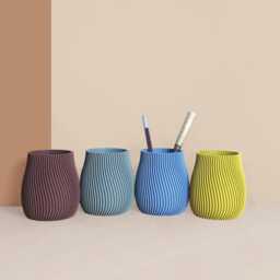 Pencil Potdesk Organizer Made With Recycled Materials, Idea For Office Accessories, Storage & Decoration, Scandinavian Design, Gift Home - thumbnail 2