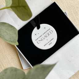 Personalised First Christmas Engaged Bauble 2025 Couples Engagement Gift - thumbnail 3