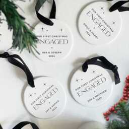 Personalised First Christmas Engaged Bauble 2025 Couples Engagement Gift - thumbnail 4