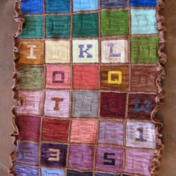 Knitted Abc123 Baby Blanket Pattern, Square Blocks, Crocheted Together - thumbnail 2