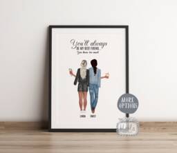 Friends Personalised Gift, Best Friend Poster, Wall Art, Birthday Gift - thumbnail 1