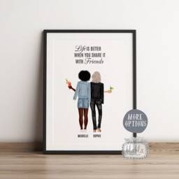 Friends Personalised Gift, Best Friend Poster, Wall Art, Birthday Gift - thumbnail 2
