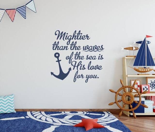 Nautical Nursery Wall Decal, Psalm 934, Anchor Decor Lw27 - image 1