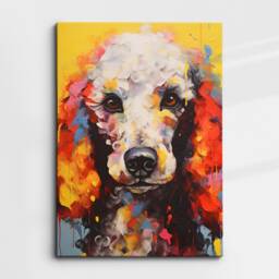 Poodle Fun Animal Dog Pet Lover Abstract Oil Painting Wall Art, Framed Canvas Poster Print, Home Kitchen Office Room Decor, Gifts - thumbnail 3