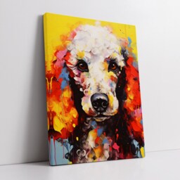 Poodle Fun Animal Dog Pet Lover Abstract Oil Painting Wall Art, Framed Canvas Poster Print, Home Kitchen Office Room Decor, Gifts - thumbnail 2