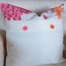 Nursery Pillow Cover Pink & White Animal Print, Baby Shower Gift - 18x18 - thumbnail 3