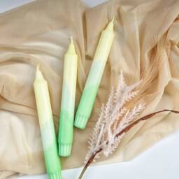 Dip Dyed Dinner Candles, Dipped Candles, Wedding Candles, Pastel Color Candles, Decorative Candles, Taper Candles, Green Yellow Candles - thumbnail 3