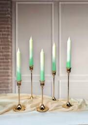 Dip Dyed Dinner Candles, Dipped Candles, Wedding Candles, Pastel Color Candles, Decorative Candles, Taper Candles, Green Yellow Candles - thumbnail 1