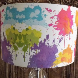 Paint Splashfloral Lampshade Shabby Chic Lamp Shade Contemporary Modern Multi Coloured Free Gift - thumbnail 3