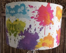 Paint Splashfloral Lampshade Shabby Chic Lamp Shade Contemporary Modern Multi Coloured Free Gift - thumbnail 1