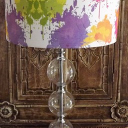 Paint Splashfloral Lampshade Shabby Chic Lamp Shade Contemporary Modern Multi Coloured Free Gift - thumbnail 2