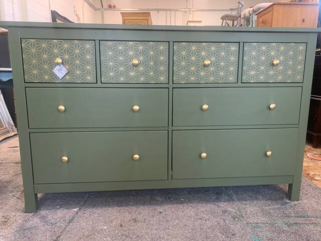 Large Chest Of Drawers Painted Bespoke Stencilled - image 1