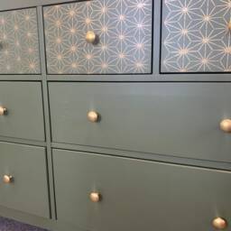 Large Chest Of Drawers Painted Bespoke Stencilled - thumbnail 2