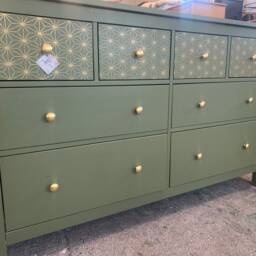 Large Chest Of Drawers Painted Bespoke Stencilled - thumbnail 3