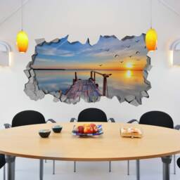 Broken Wall Decal - 3D Wallpaper Wall Decals Printed Art Printing Sticker -Skubrsu3Dw - thumbnail 1