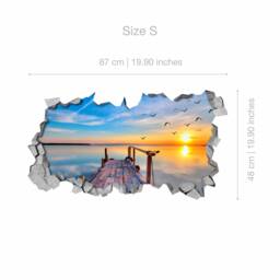 Broken Wall Decal - 3D Wallpaper Wall Decals Printed Art Printing Sticker -Skubrsu3Dw - thumbnail 3