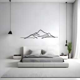 Minimalist Mountain Line Art, Metal Wall Decor For Living Room, Housewarming Gift - thumbnail 2