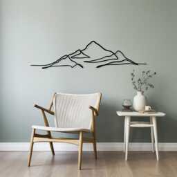 Minimalist Mountain Line Art, Metal Wall Decor For Living Room, Housewarming Gift - thumbnail 4