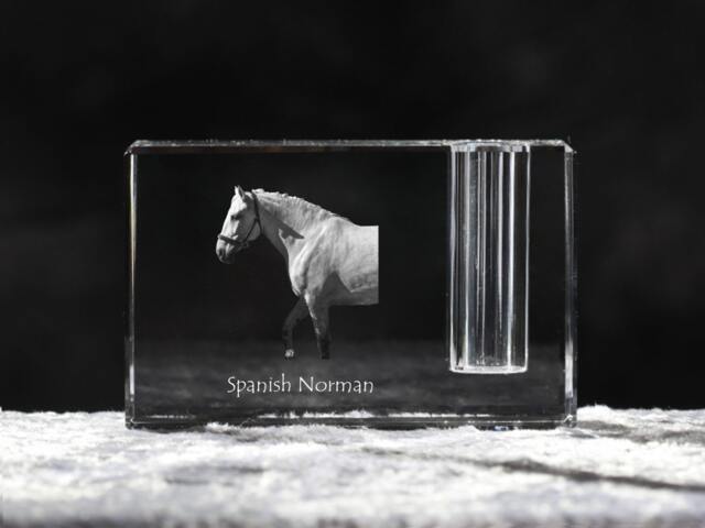 Spanish-Norman Horse , Crystal Pen Holder With Horse, Souvenir, Decoration, Limited Edition, Collection - image 1