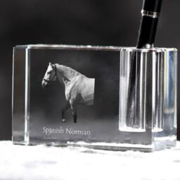 Spanish-Norman Horse , Crystal Pen Holder With Horse, Souvenir, Decoration, Limited Edition, Collection - thumbnail 2