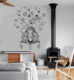Wall Vinyl Decal Girl Dream Bedroom Fantasy Book Amazing Decor 1389Dz - thumbnail 1
