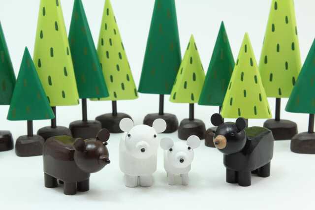 Brown Bear - Polar Black Figure Christmas Putz Tiny Forest Build A Woodland Scene - image 1