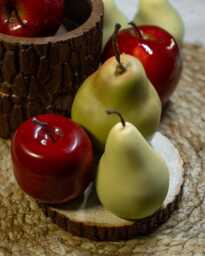 Handmade Fruit Candles Set Bees Wax - Soy Wax, Fruity Scent, Farmhouse Decor, Apple, Pear - thumbnail 1