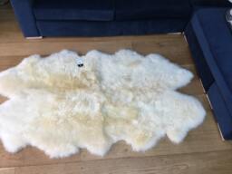 xxl Luxury Ivory Sheepskin Rug , Cream, Soft Neutral Rug, Throw .four Sheepskin, Quad Size, Bed Cover Carpet Hygge, Champagne