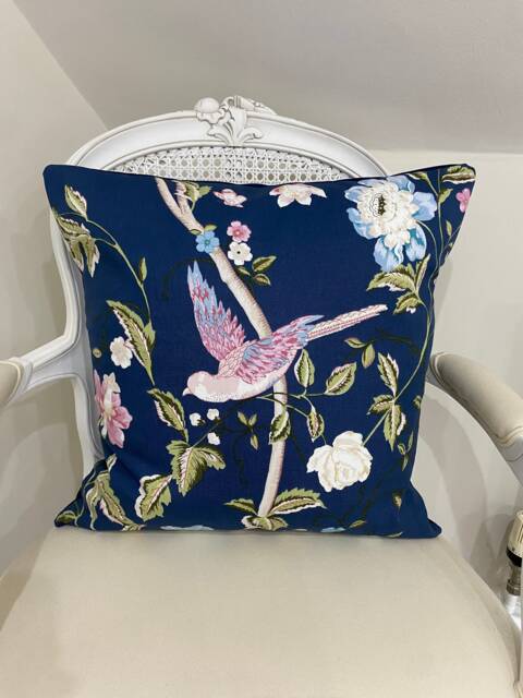 Handmade Cushion Cover in Laura Ashley Summer Palace The Midnight Colour Way, Various Sizes Available - image 1