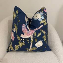 Handmade Cushion Cover in Laura Ashley Summer Palace The Midnight Colour Way, Various Sizes Available - thumbnail 2